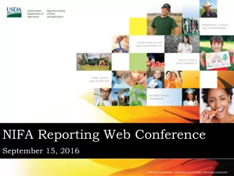NIFA Reporting Web Conference  September 15, 2016   Start Recording  Katelyn Sellers  Katelyn