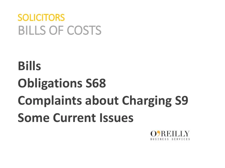 bil ills of costs