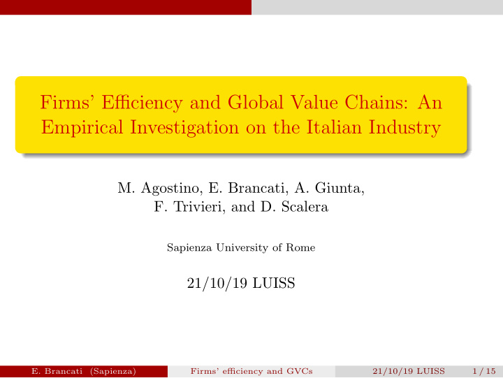 firms efficiency and global value chains an empirical
