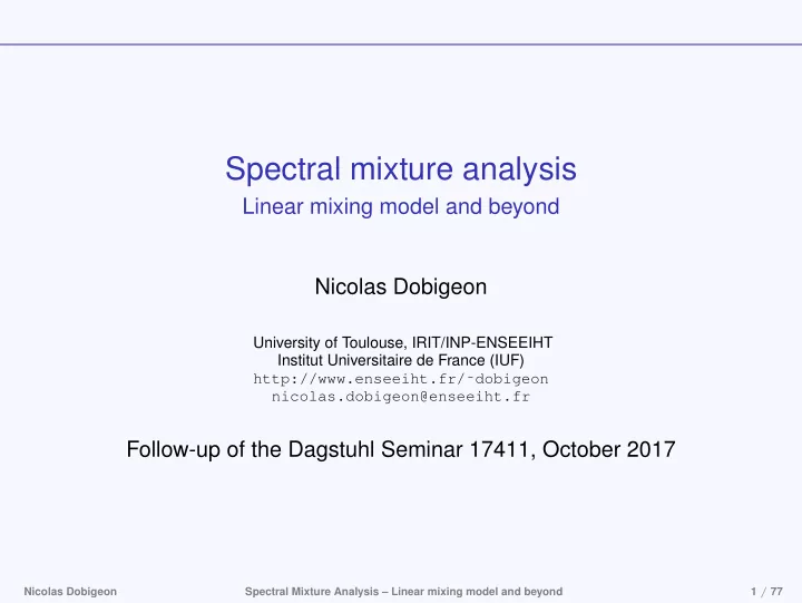 spectral mixture analysis