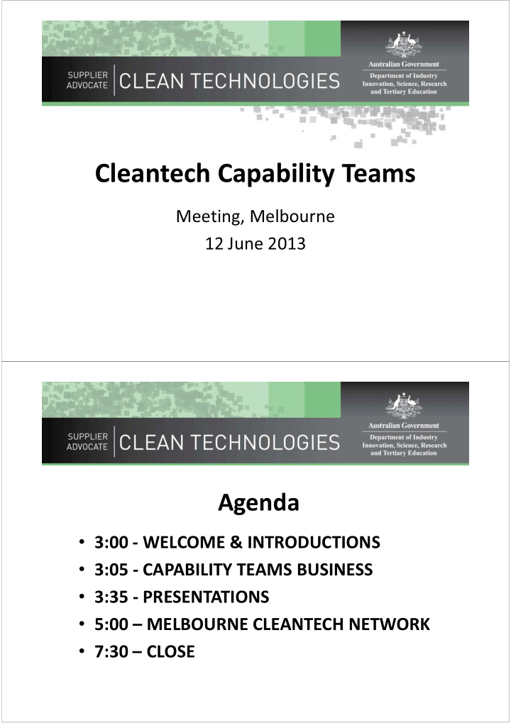 cleantech capability teams