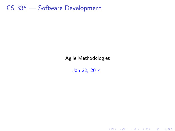 cs 335 software development