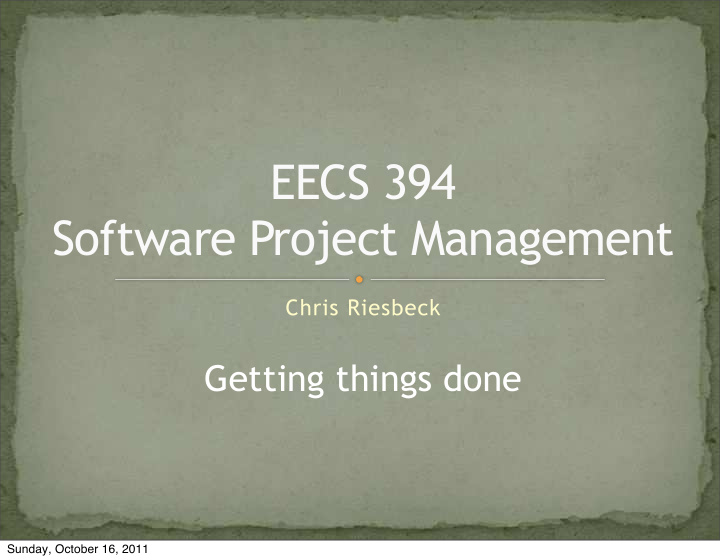 eecs 394 software project management