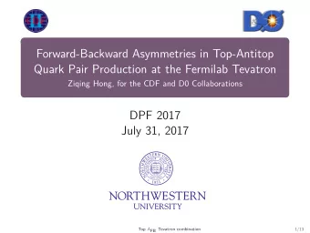 Forward-Backward Asymmetries in Top-Antitop  Quark Pair Production at the Fermilab Tevatron  Ziqing