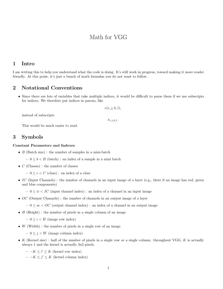 math for vgg
