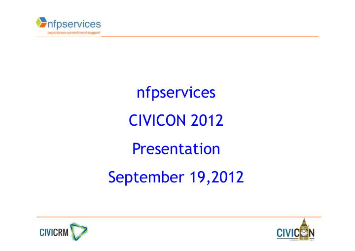 nfpservices civicon 2012 presentation september 19 2012
