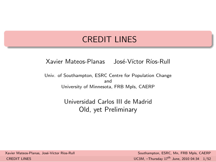 credit lines