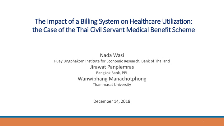 the impact of a billing system on healthcare utilization