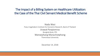 The Impact of a Billing System on Healthcare Utilization:  the Case of the Thai Civil Servant