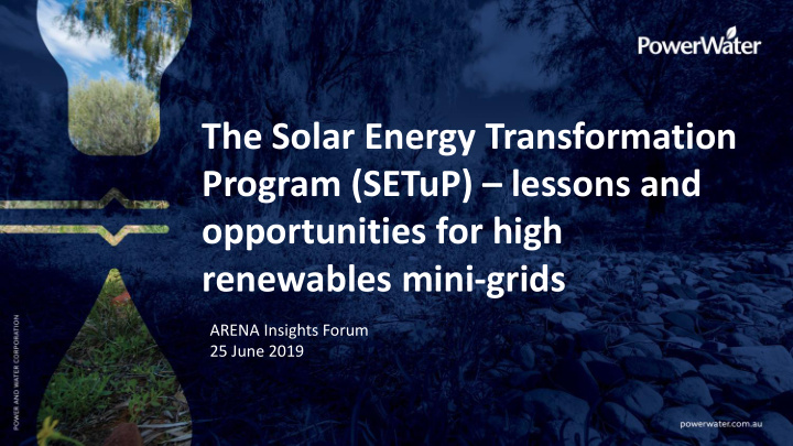 the solar energy transformation