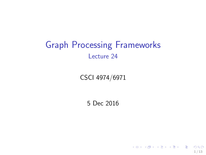 graph processing frameworks