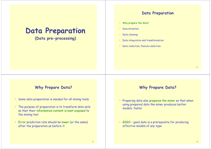 data preparation