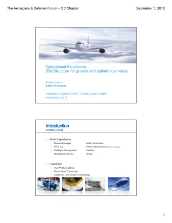 Introduction  Introduction  Anders Davas    Work Experience    Division Manager  Eaton