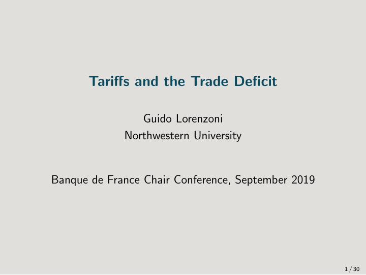 tariffs and the trade deficit