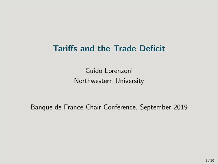 tariffs and the trade deficit