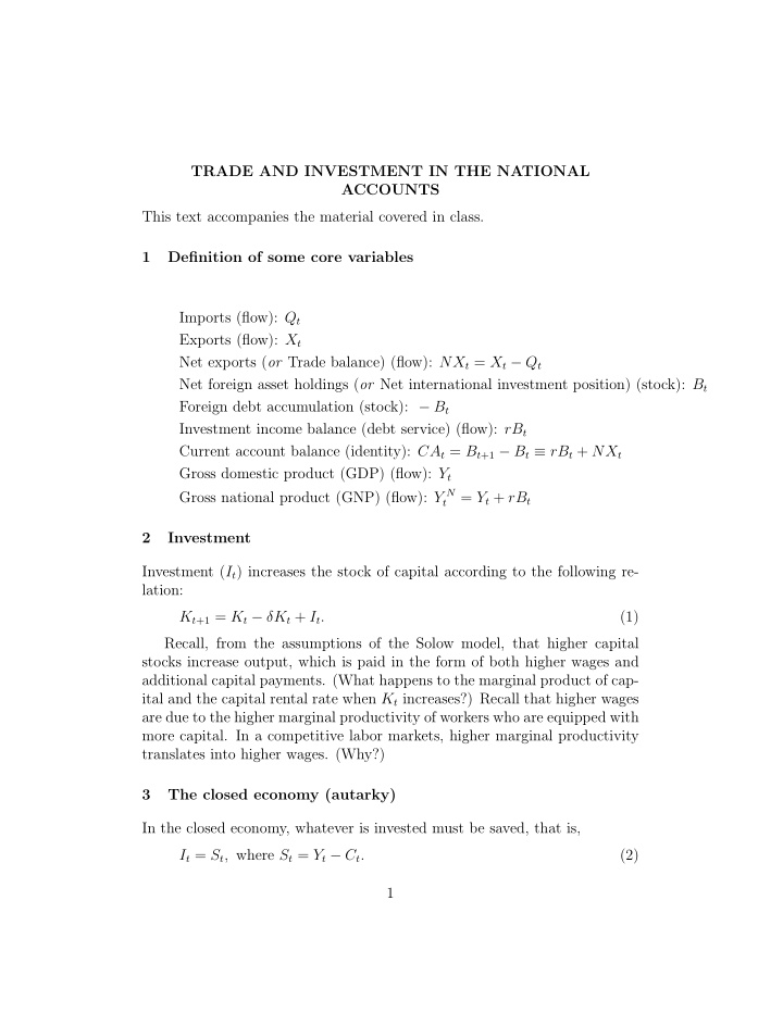 trade and investment in the national accounts this text