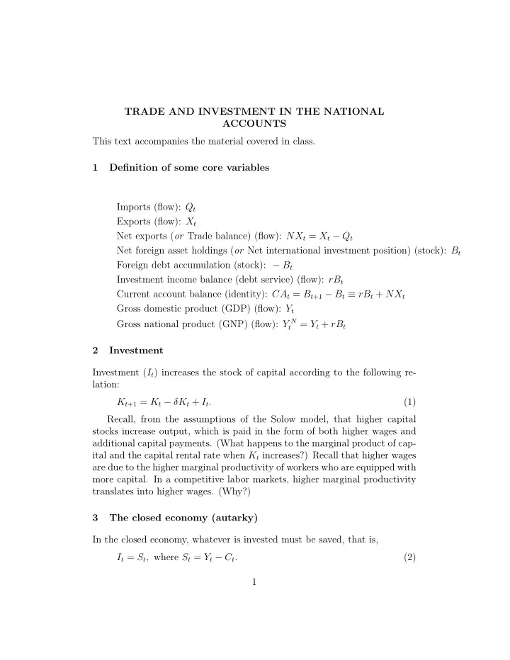 trade and investment in the national accounts this text