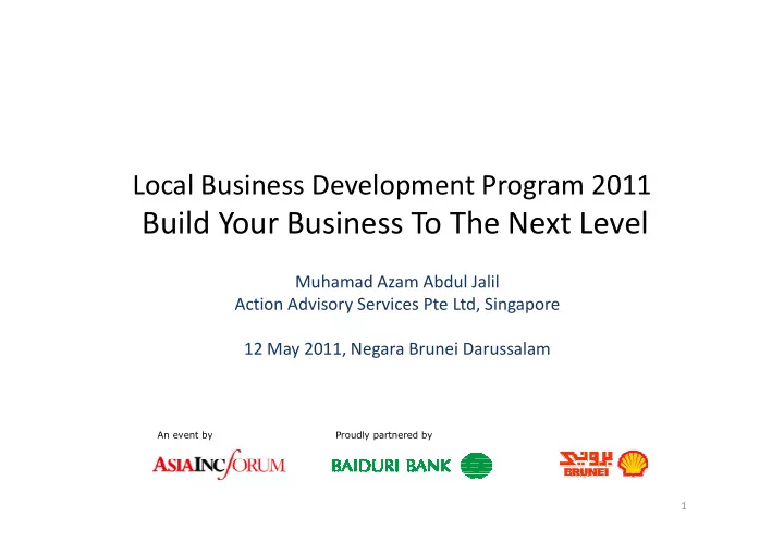 build your business to the next level