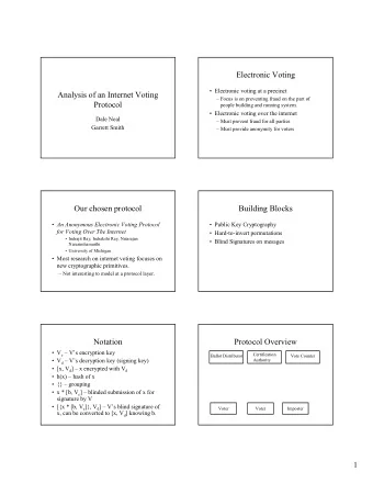 Electronic Voting   Electronic voting at a precinct  Analysis of an Internet Voting   Focus