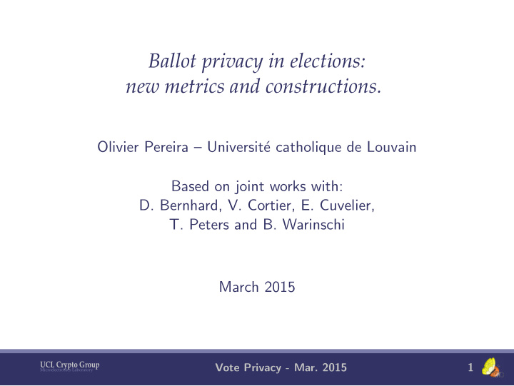 ballot privacy in elections new metrics and constructions
