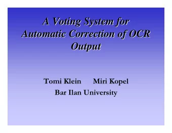 AVotingSystemfor  AVotingSystemfor  AutomaticCorrectionofOCR