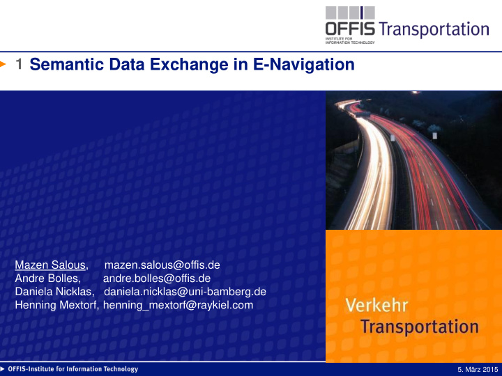 semantic data exchange in e navigation