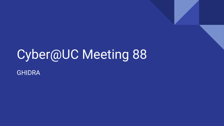 cyber uc meeting 88