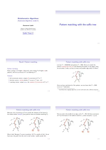 Pattern matching with the su ffi x tree  Zsuzsanna Lipt  ak  Masters in Medical Bioinformatics