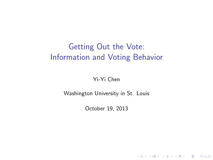 getting out the vote information and voting behavior