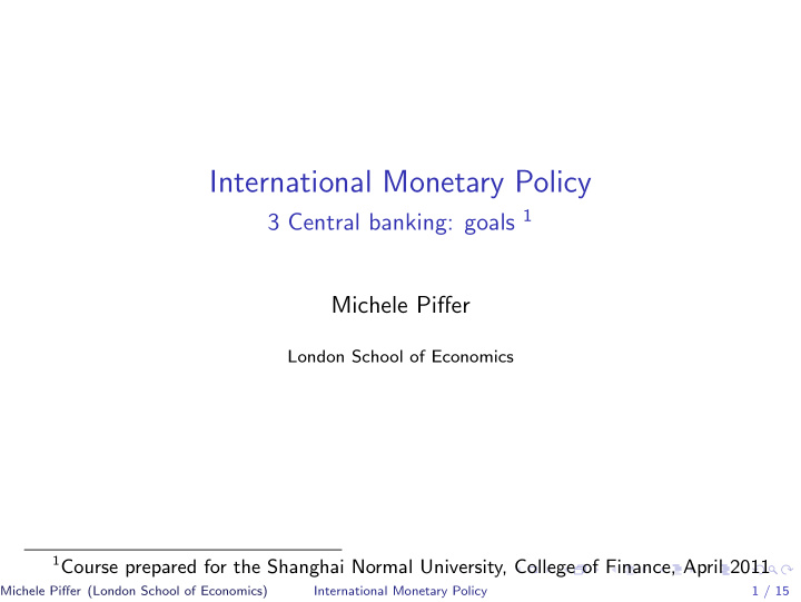 international monetary policy