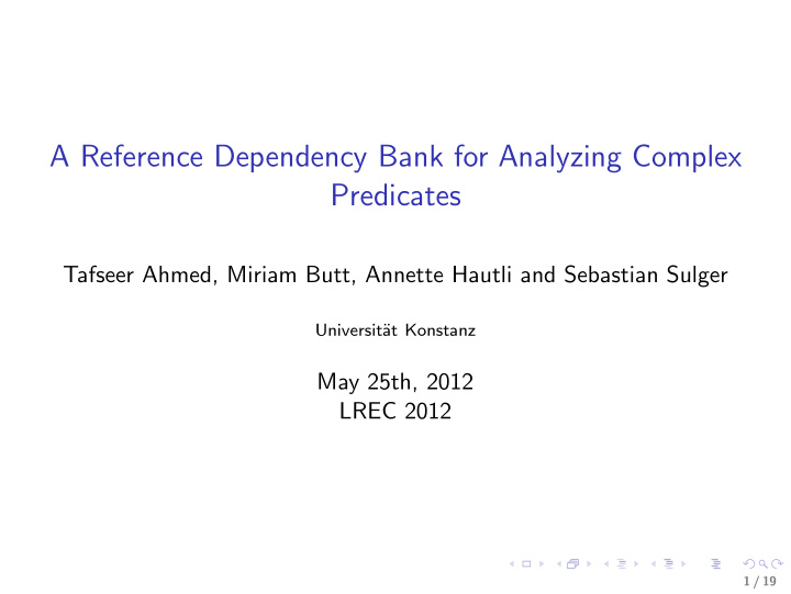 a reference dependency bank for analyzing complex