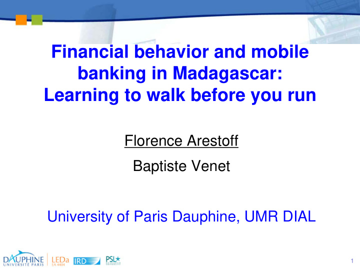 financial behavior and mobile banking in madagascar