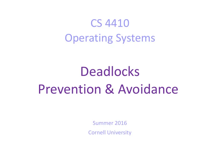 deadlocks