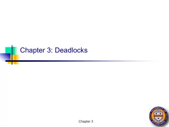 Chapter 3: Deadlocks  Chapter 3  Overview n Resources n Why do deadlocks occur? n Dealing with