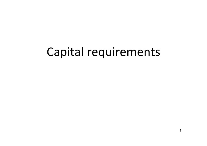 capital requirements