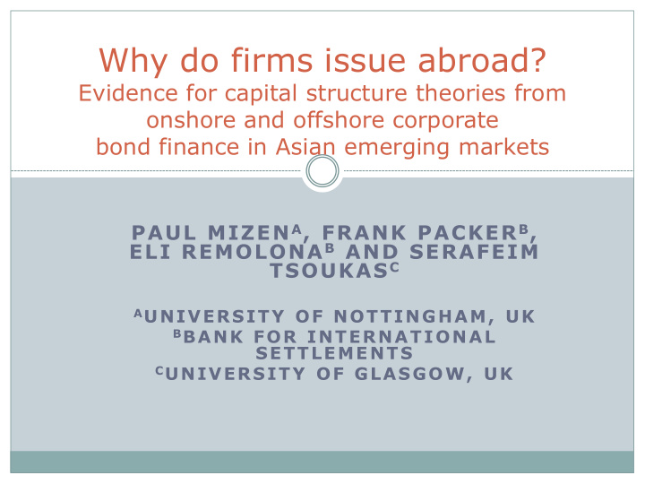 why do firms issue abroad