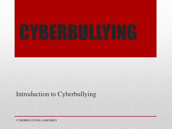 cyberbullying