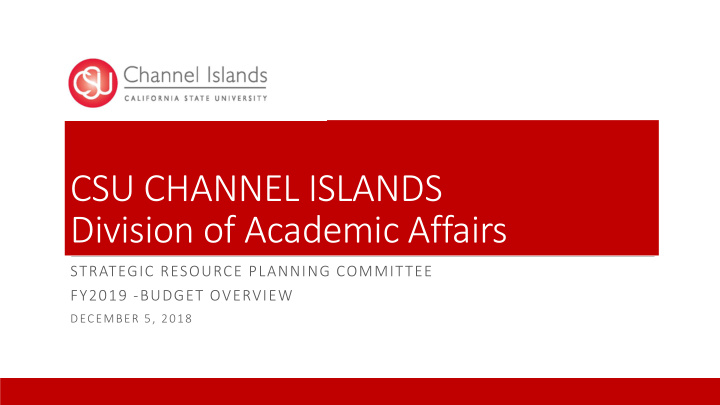 csu channel islands division of academic affairs