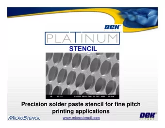 Precision solder paste stencil for fine pitch  printing applications  www.microstencil.com