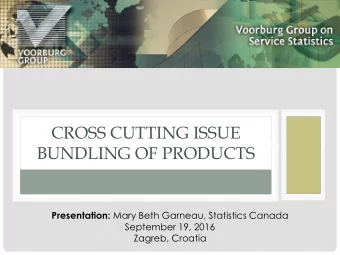 CROSS CUTTING ISSUE 31 ST VOORBURG GROUP MEETING  BUNDLING OF PRODUCTS  SEPTEMBER 2016