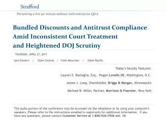 Bundled Discounts and Antitrust Compliance  Amid Inconsistent Court Treatment and Heightened DOJ