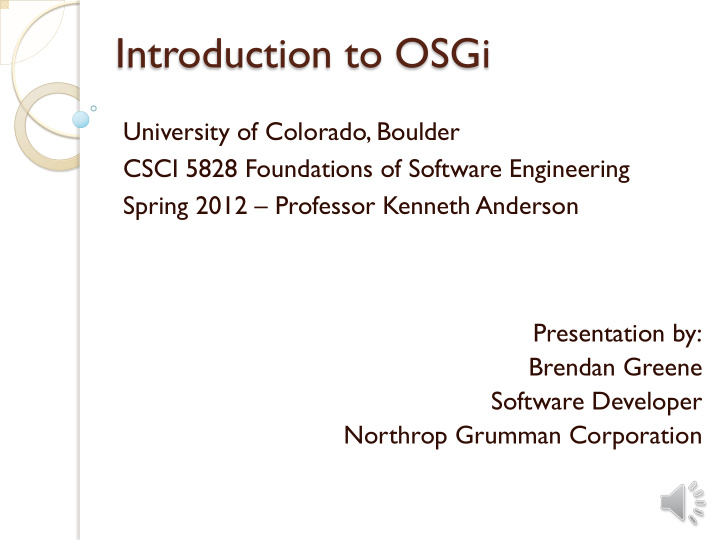 introduction to osgi