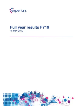Full year results FY19  15 May 2019  Contents ............................... 3  1. Opening remarks