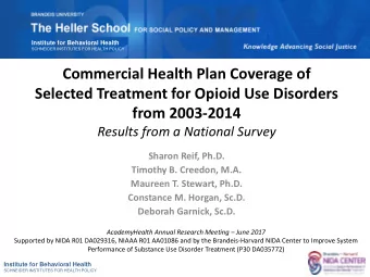 from 2003-2014  Results from a National Survey  Sharon Reif, Ph.D.  Timothy B. Creedon, M.A.