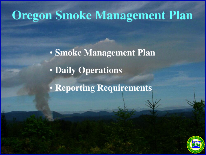 oregon smoke management plan