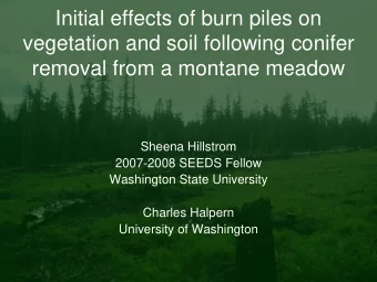 Initial effects of burn piles on  vegetation and soil following conifer  removal from a montane