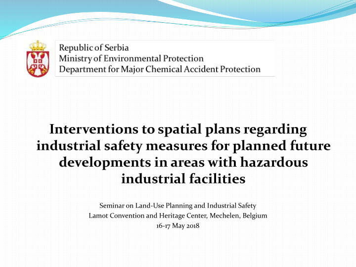 interventions to spatial plans regarding industrial