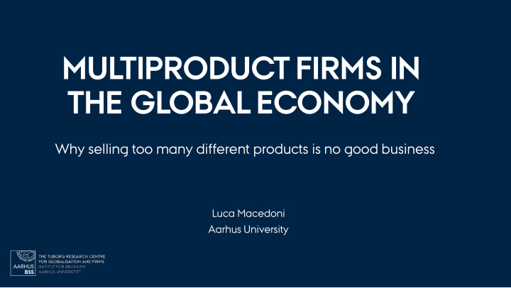 multiproduct firms in