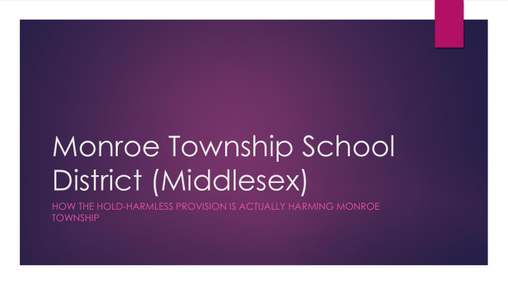 monroe township school