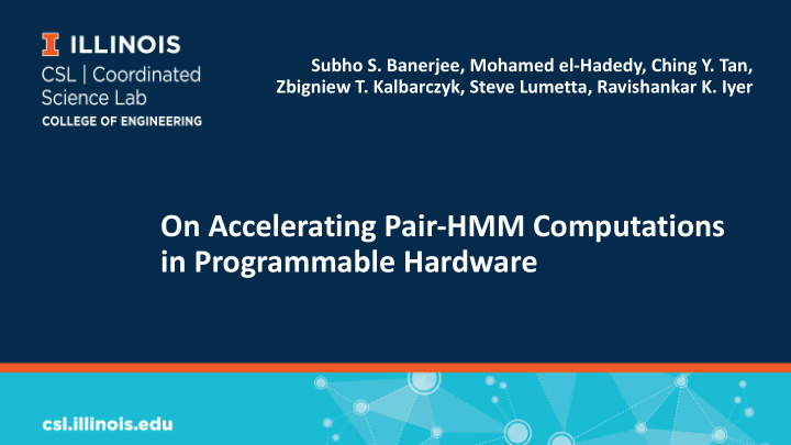 on accelerating pair hmm computations in programmable